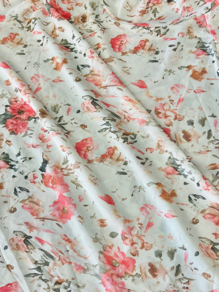 Avery Floral Mesh Top