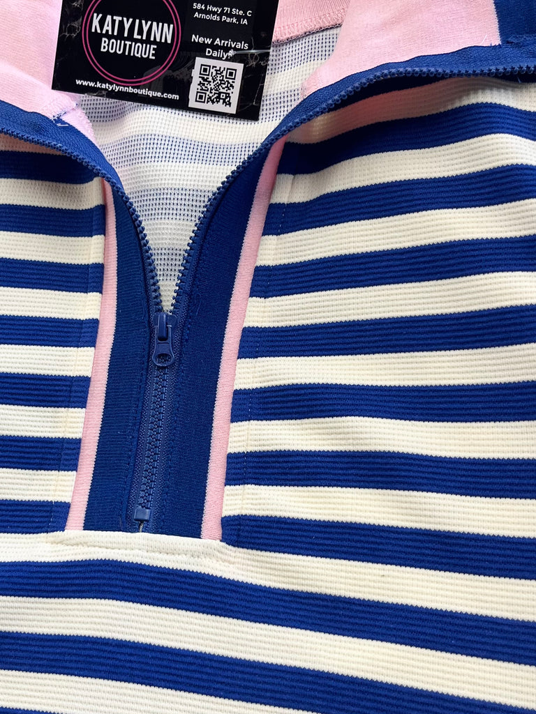 Linda Blue Stripe Skort Set