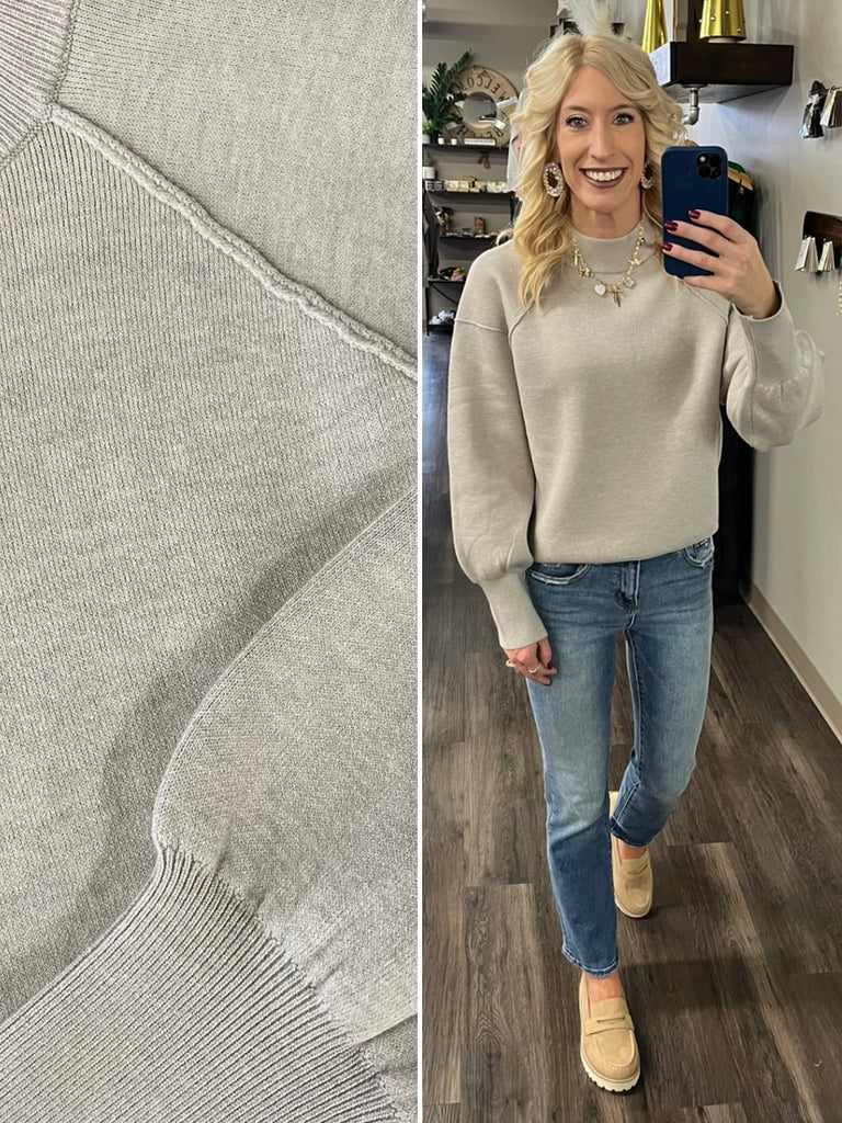 Margo Puff Sleeve Sweater - Latte