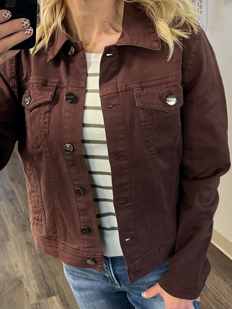 Brinlee Mocha Denim Jacket