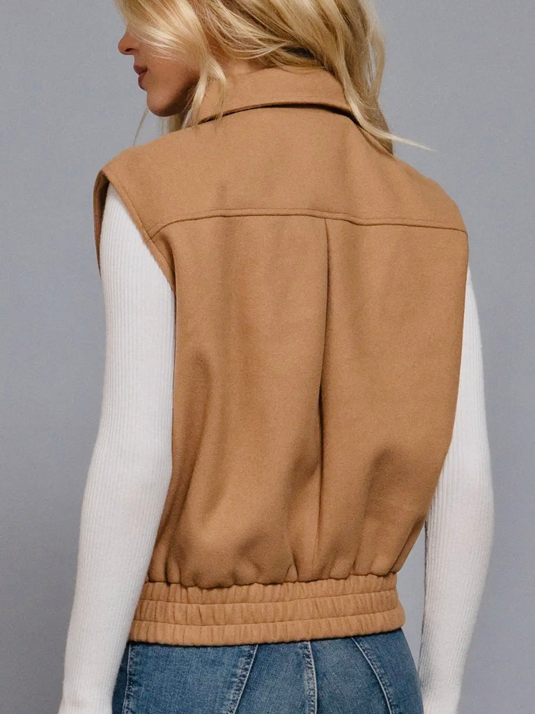 Sarah Collard Vest - Camel