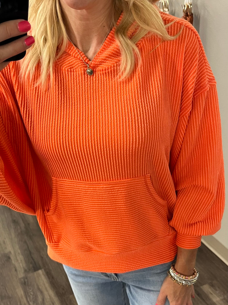 Ottilie Ribbed Sweatshirt Orange