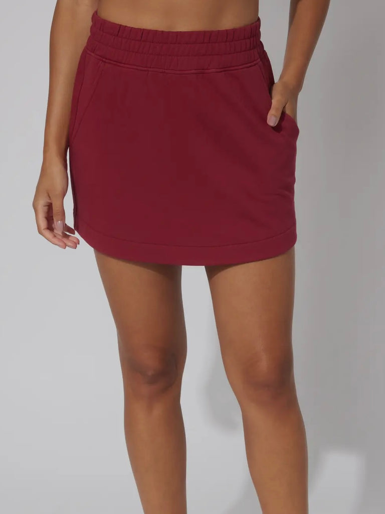 Kate Cloud Plush Skort - Burgundy