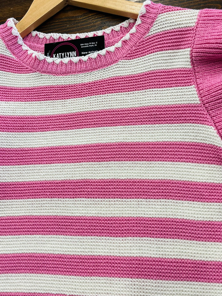 Mindy Ruffle Cap Sleeve Sweater