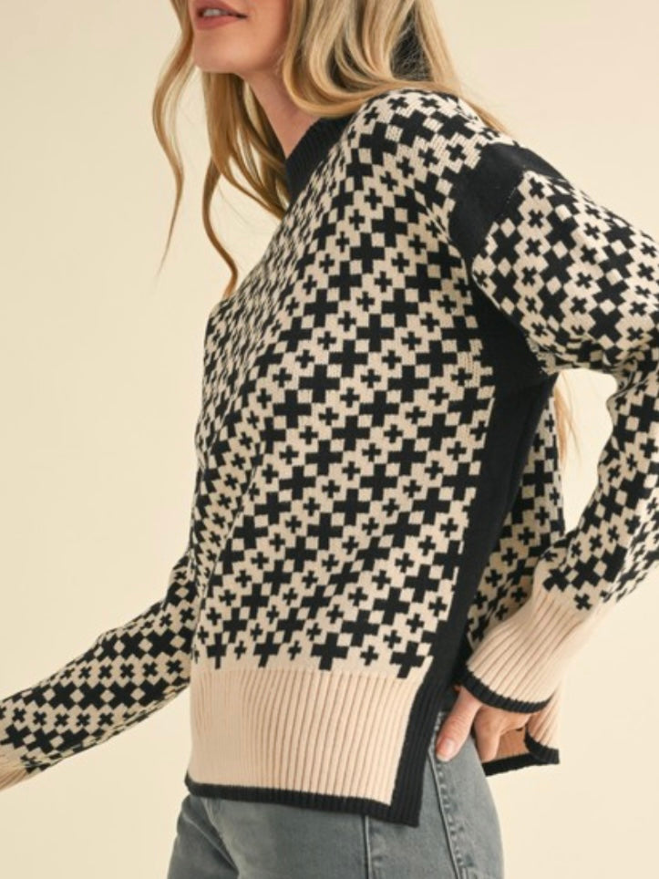 Dylan Cross Sweater - Black