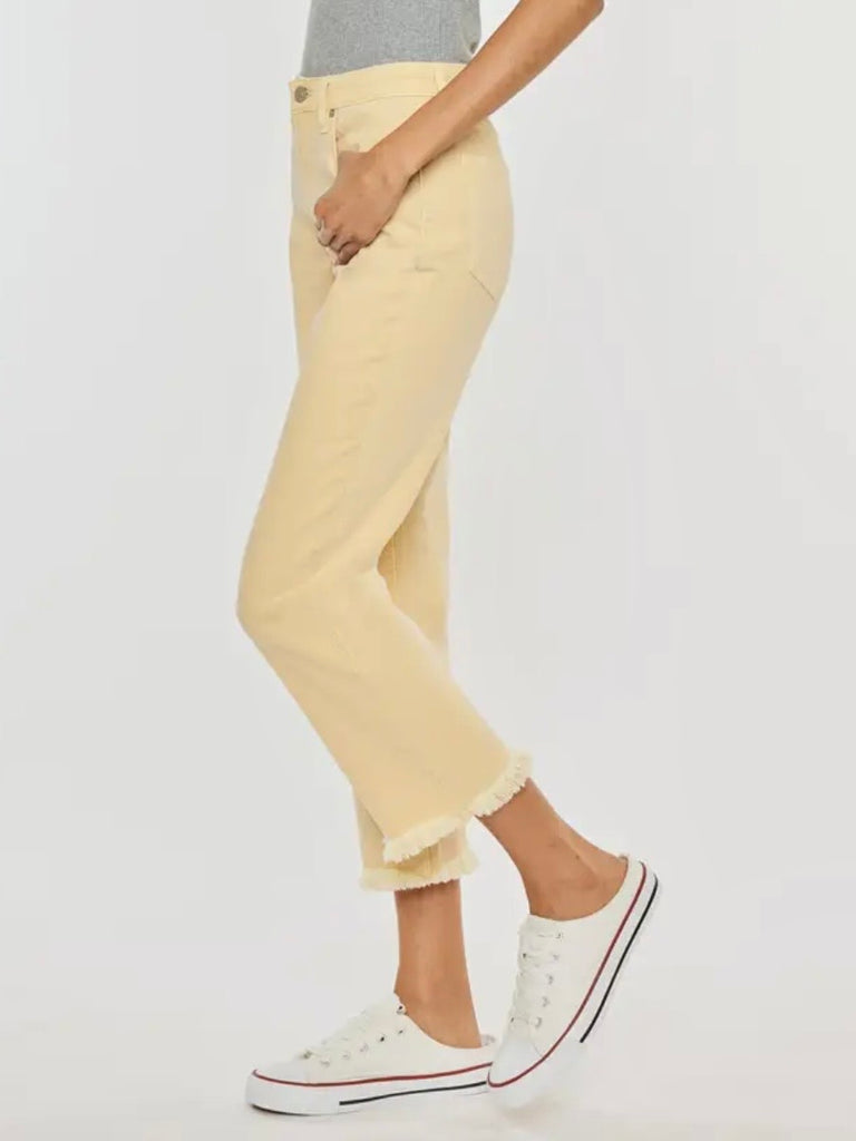 Mango High Rise Cropped Straight Denim