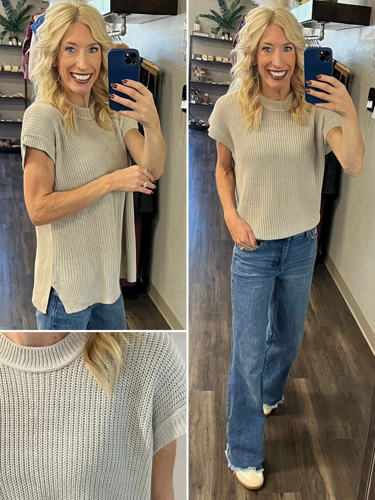 Elodie Knitted Top - Sand