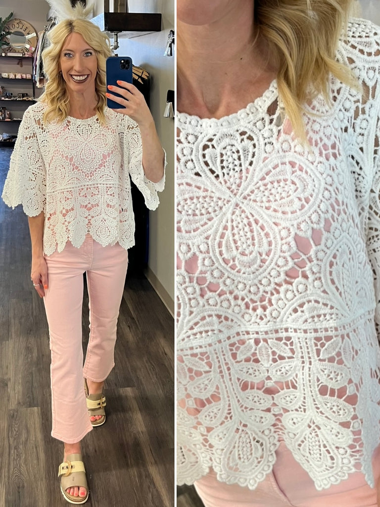 Annabelle Lace Dolman Blouse