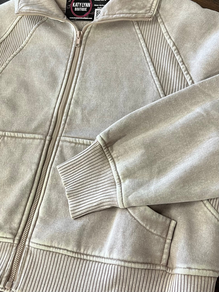 Michelle So-Soft Zip-Up - Latte