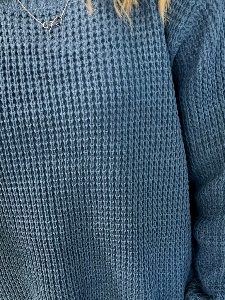 Gracie Knit Sweater - Dusty Blue