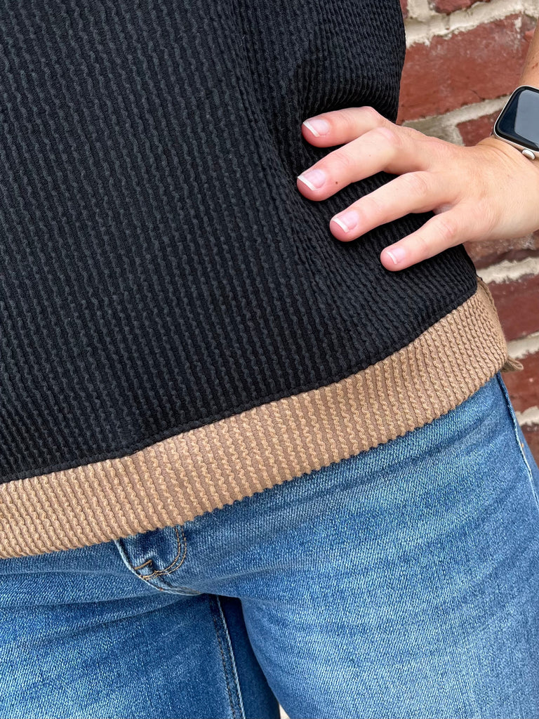 Madison Black Top w/ Green/Brown Accent