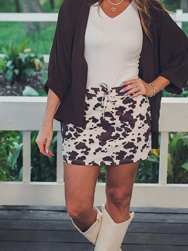 Rori Cowhide Print Skort
