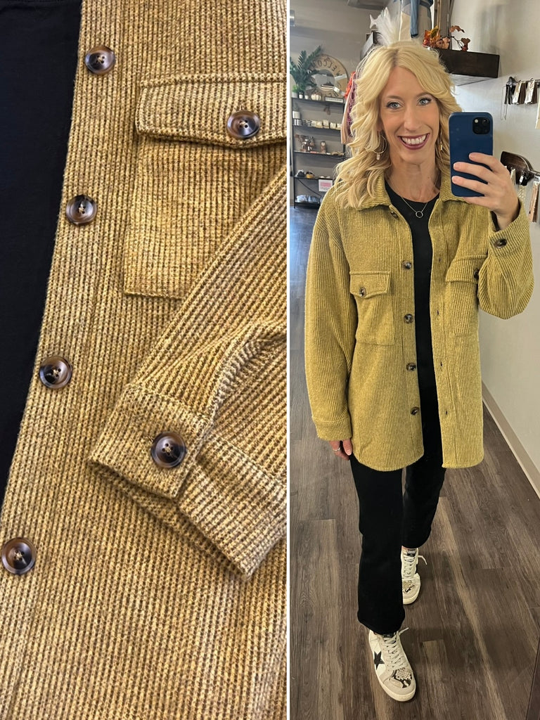Gretta Soft-N-Light Shacket - Mustard