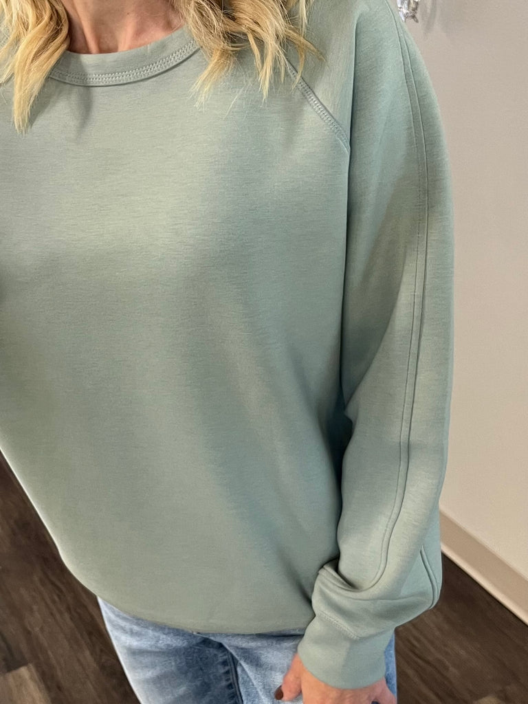 Julianne Perfect Scuba Crewneck - Sage