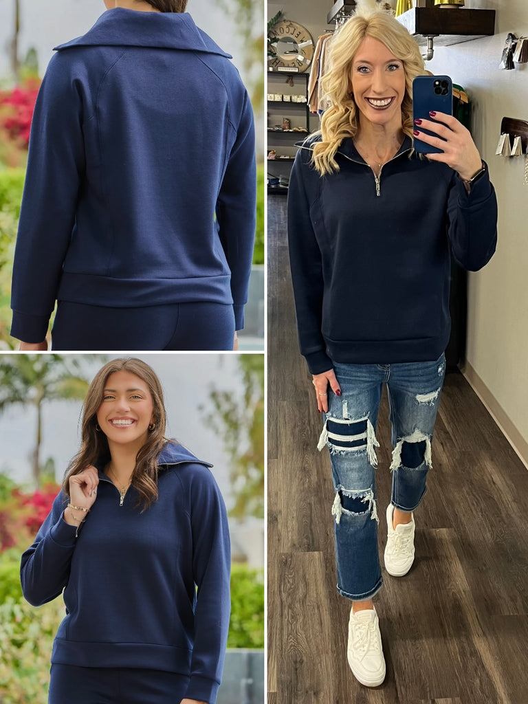 Hamptons 1/4 Zip - Navy