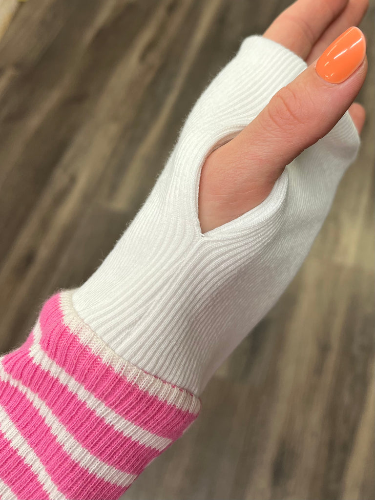 Britta Striped Henley - Pink