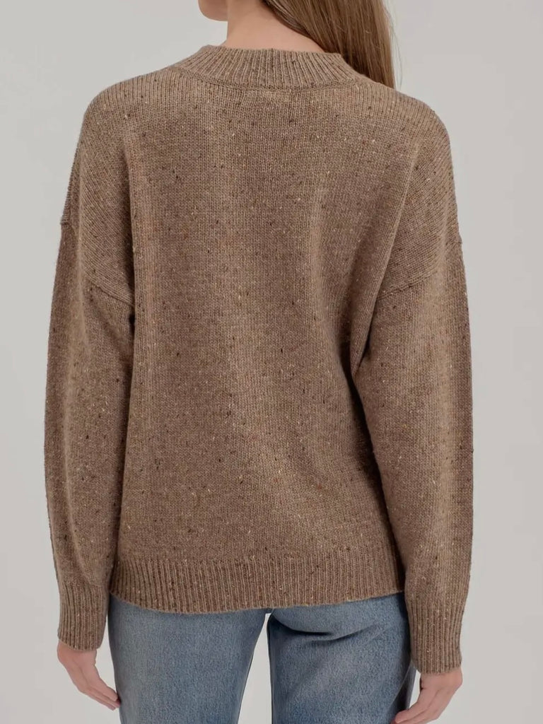 Courtney Speckle Knit Sweater - Mocha
