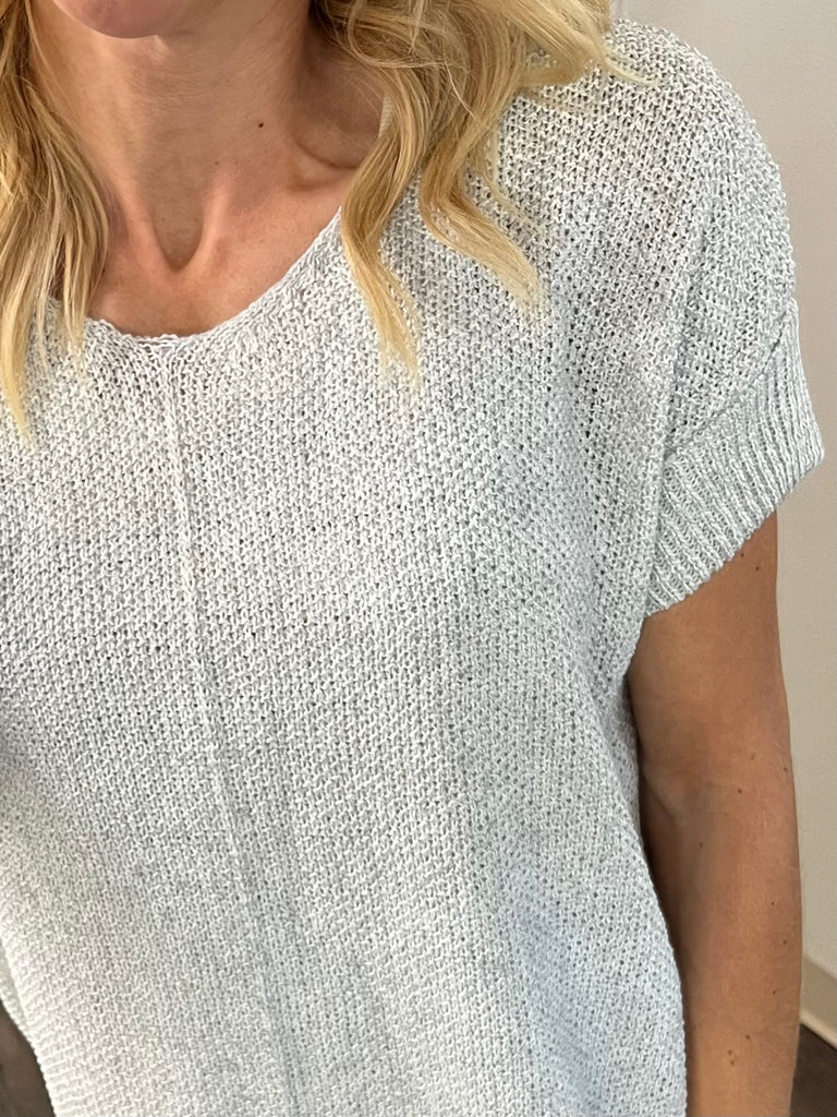 Adele Center Seam Sweater - Lt. Grey