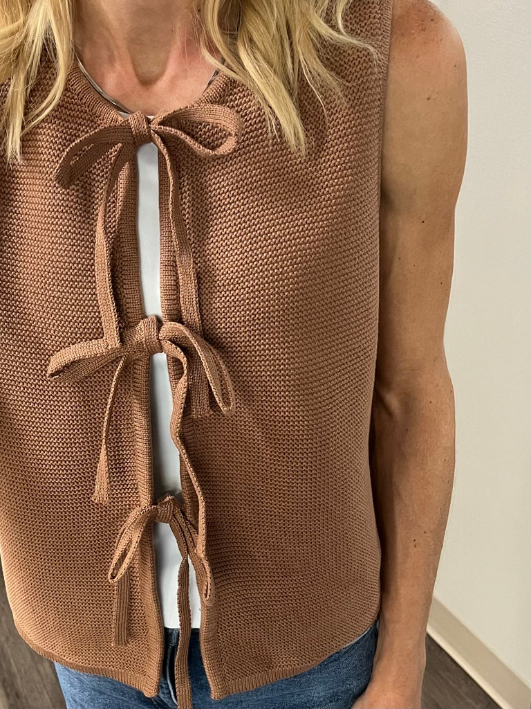 Mari Tied Vest - Camel