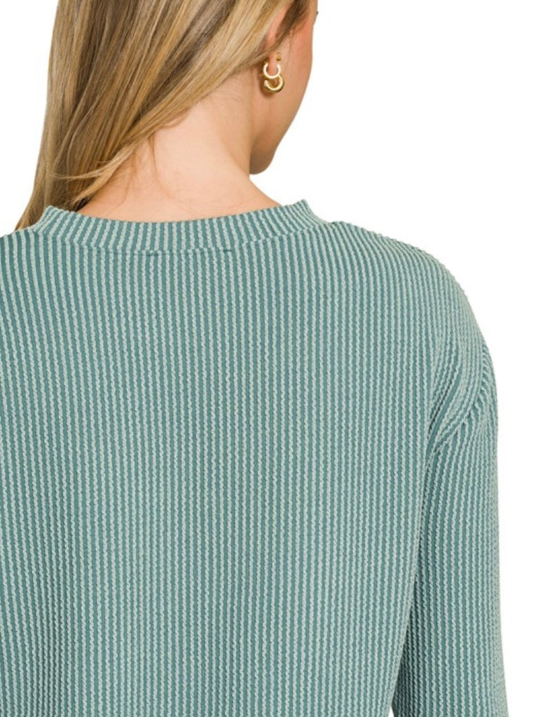 Maddie Ribbed Long Sleeve - Jade