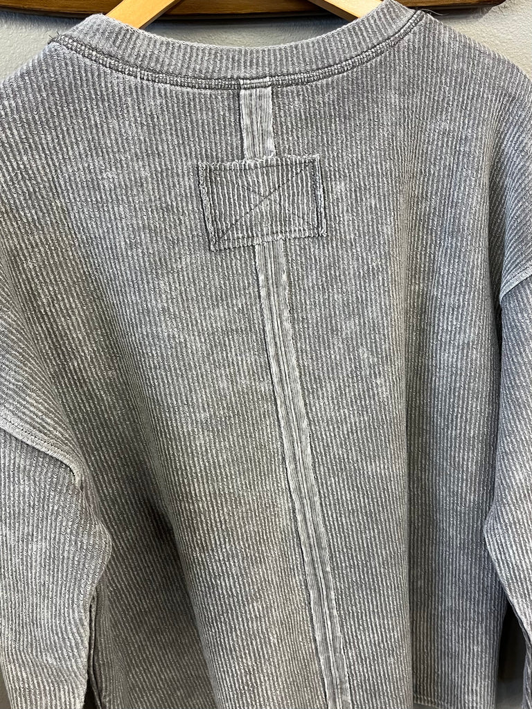 Shiloh Ribbed Long Sleeve - Charcoal