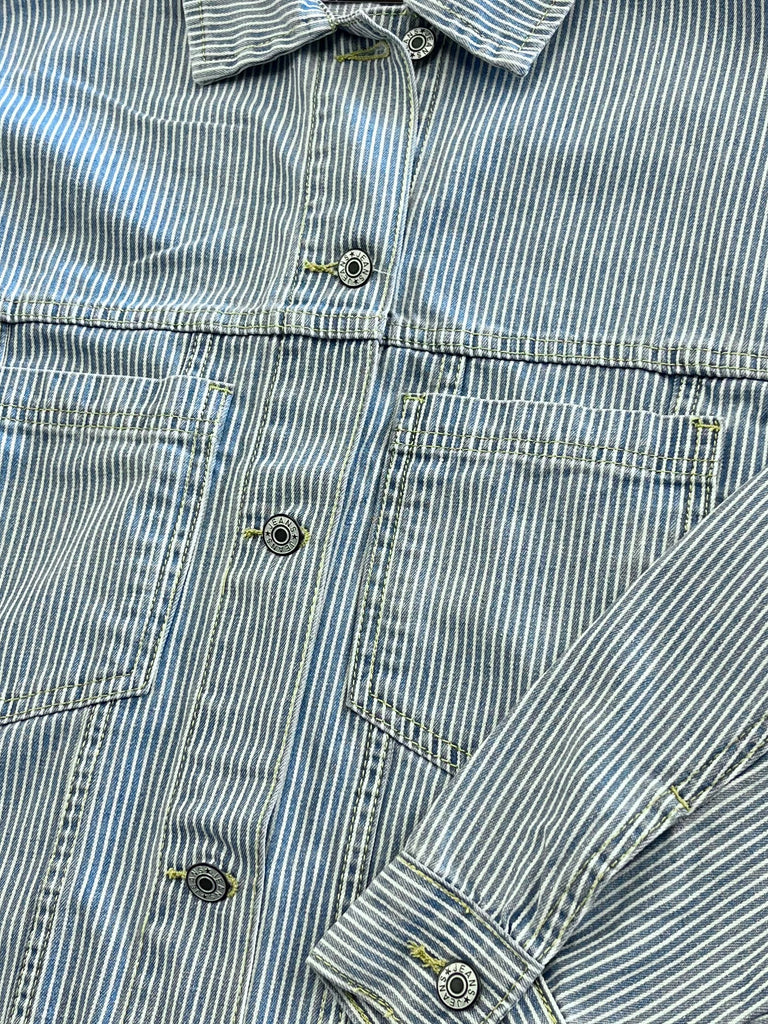 Lainey Pinstripe Denim Jacket