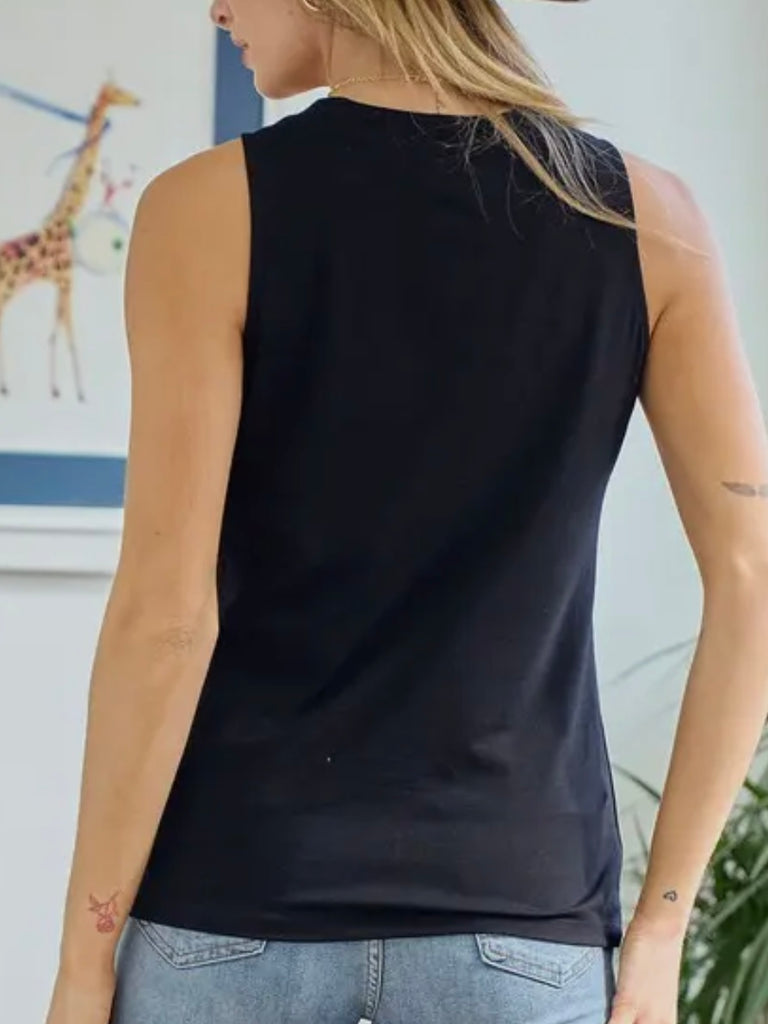 Sonya Heart On My Pocket Tank - Black