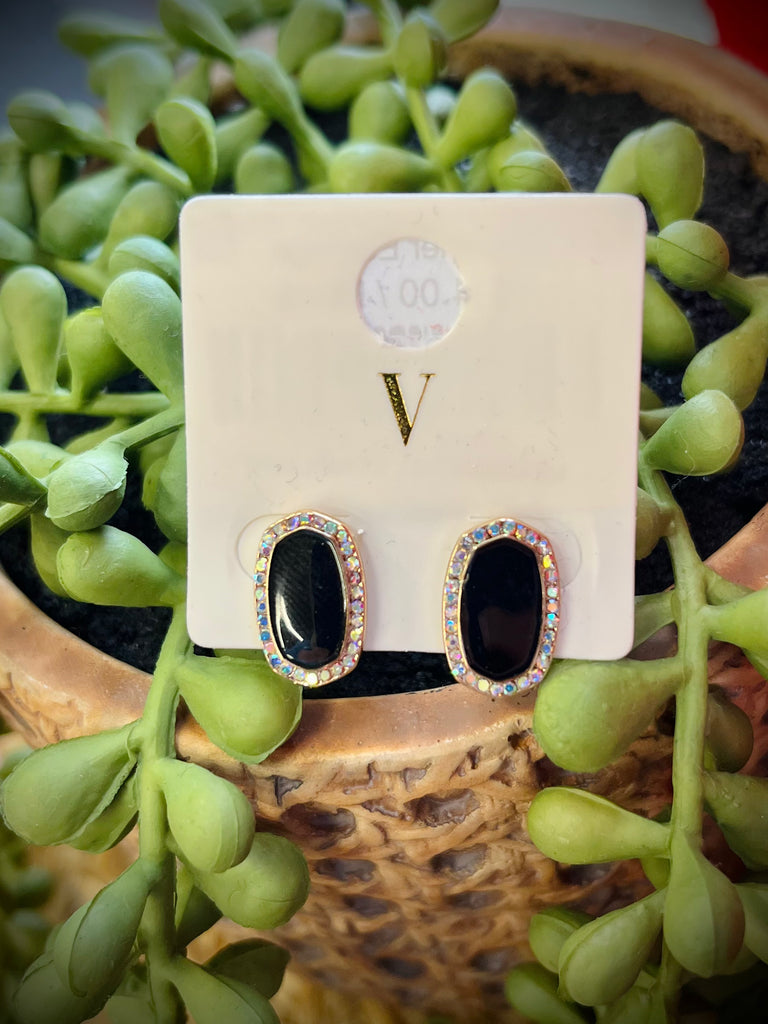 Kelly Shimmer Earrings - Black