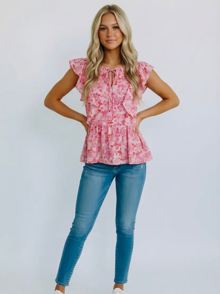 Kylee Babydoll Ruffle Blouse