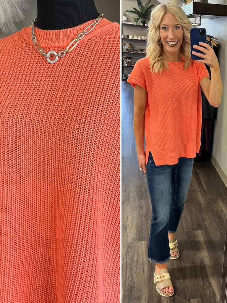 Elodie Knitted Top - Coral