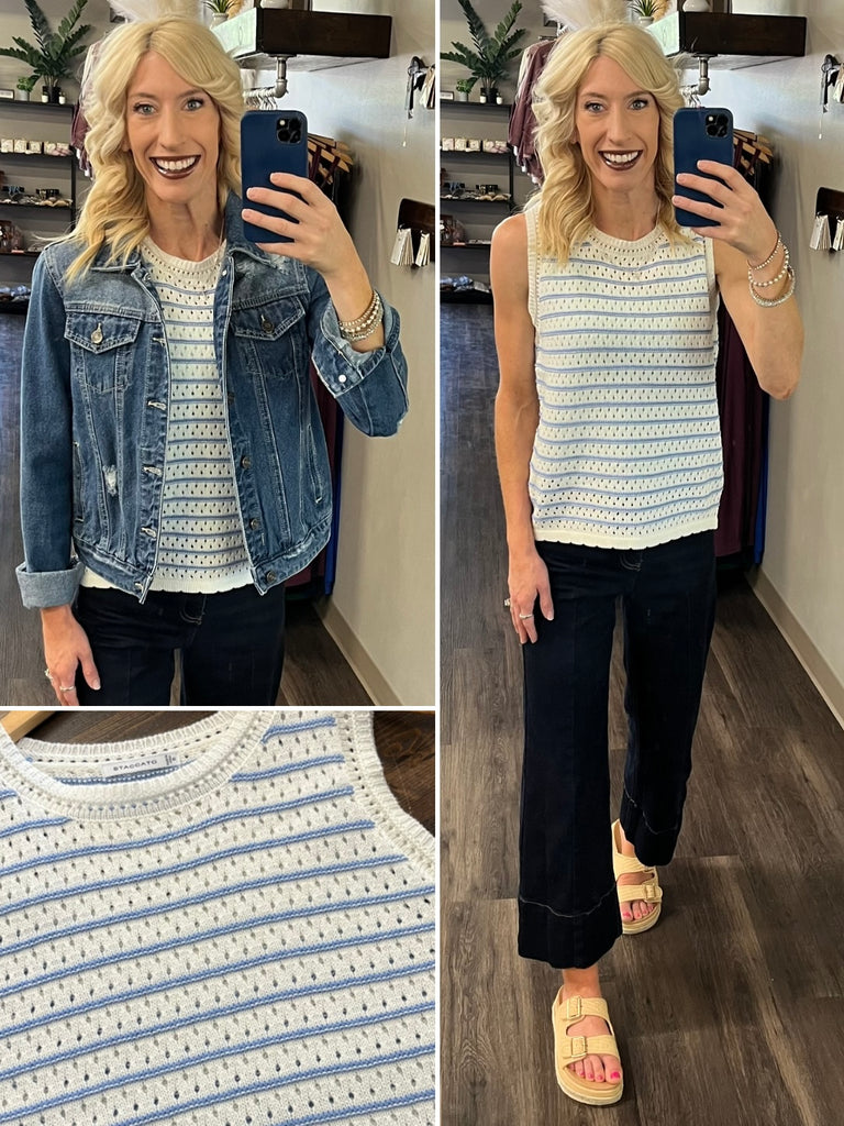 Caitlyn Knit Tank - Sky Blue