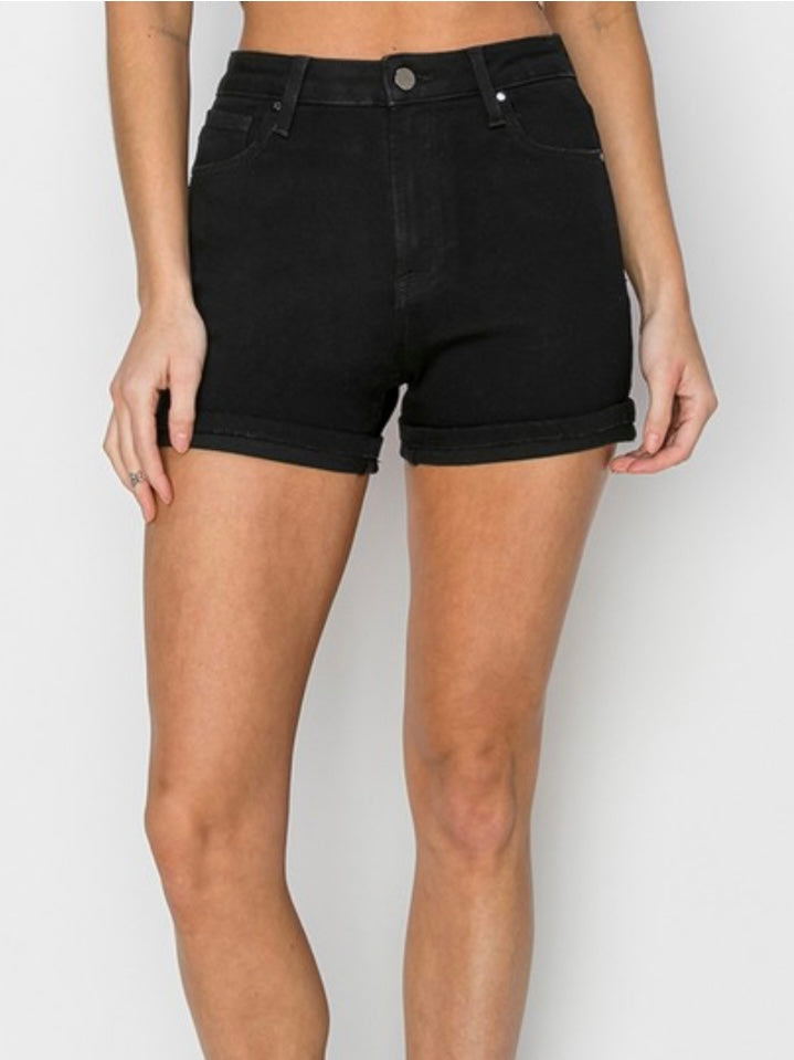 Kiera High Rise Black Shorts