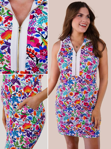 Grace Coral Flutter Sleeve Dress