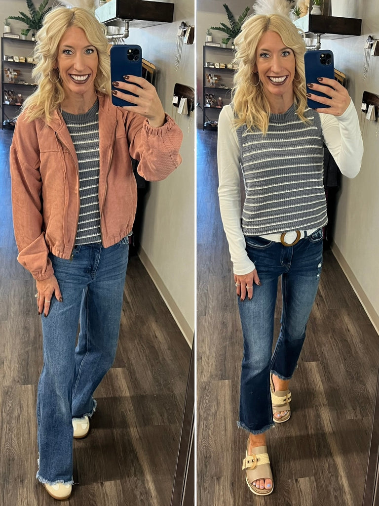 Kari Knit Sweater Tank - Slate