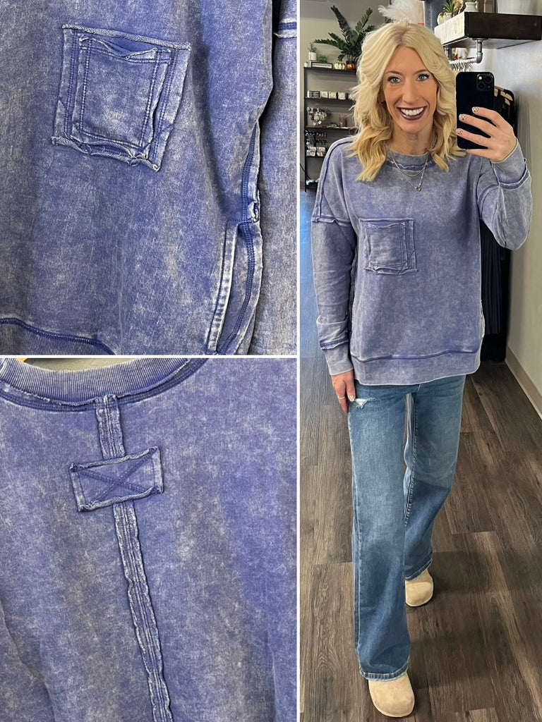 Sara Mineral-Wash Long Sleeve - Marlin