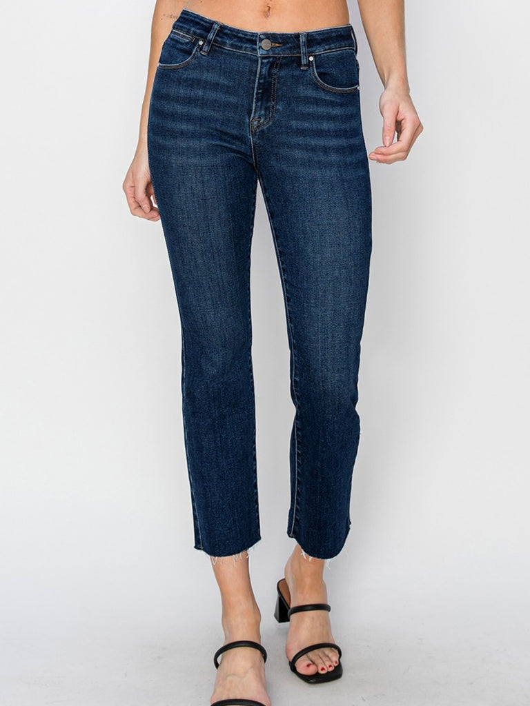 Trisha Mid-Rise Cropped Straight Denim
