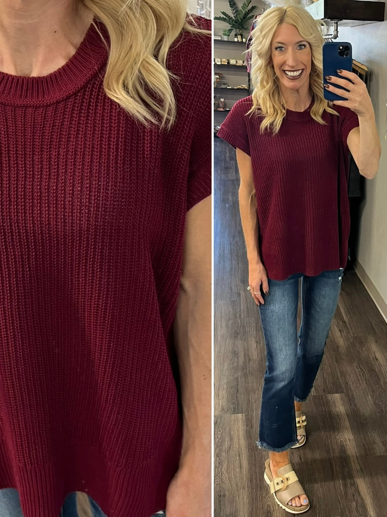 Elodie Knitted Top - Berry