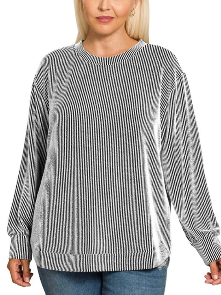 Maddie Ribbed Long Sleeve - Black
