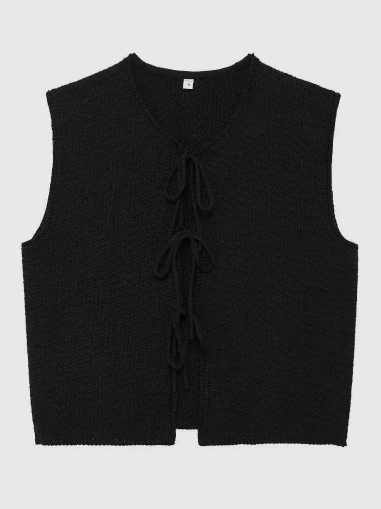 Geneva Black Tied Vest