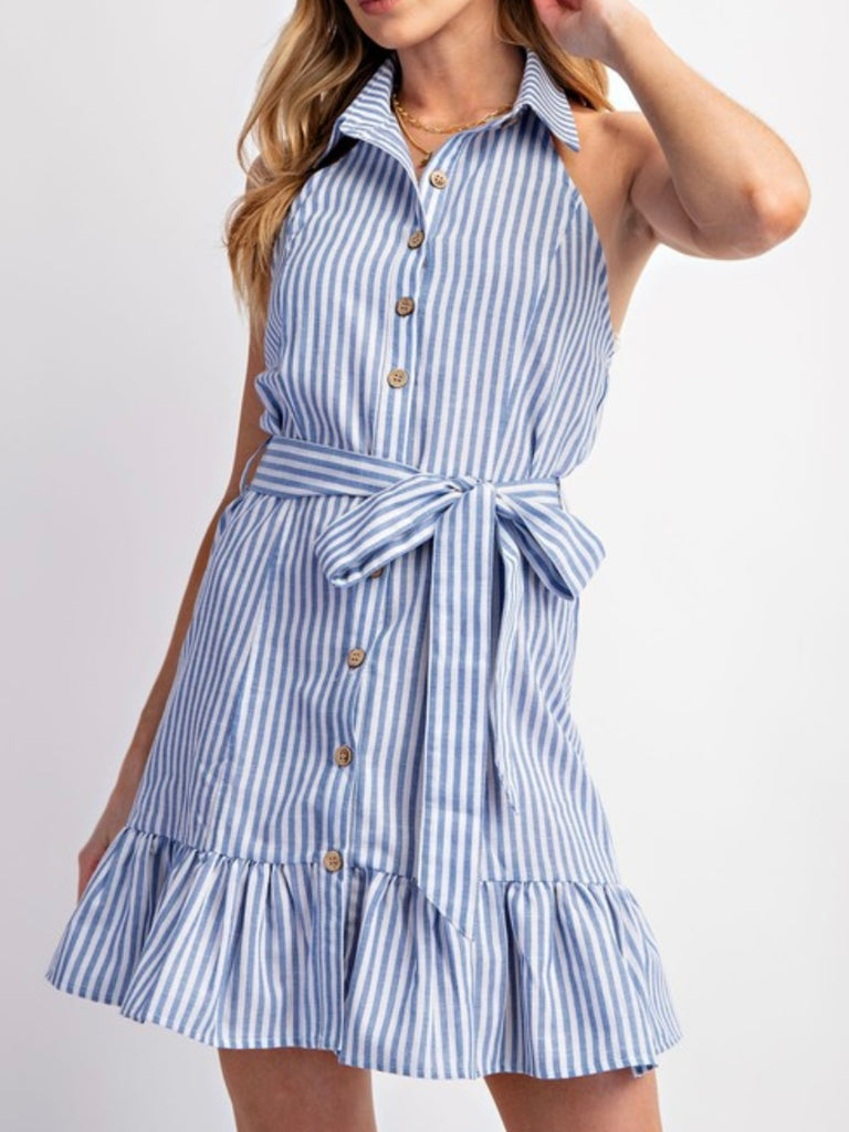 Maddie Button Striped Dress