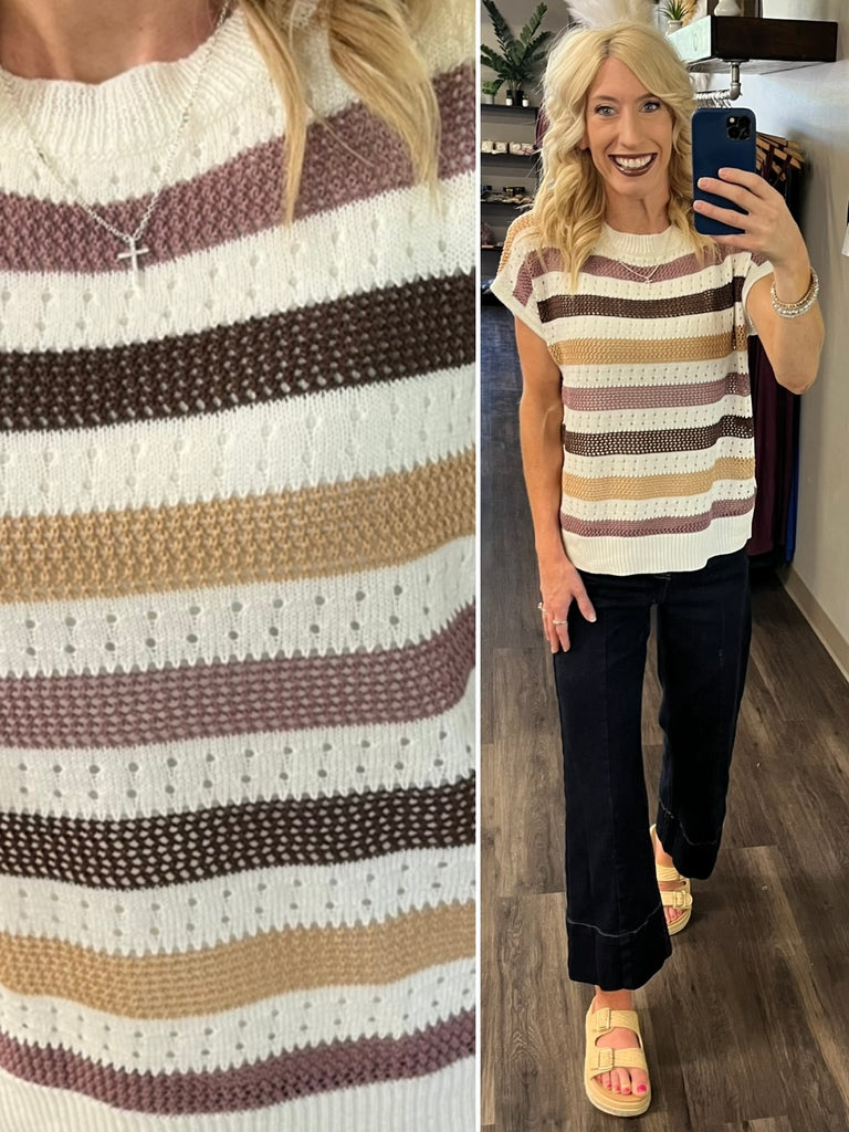 Jessi Knit Top - Plum/Mocha