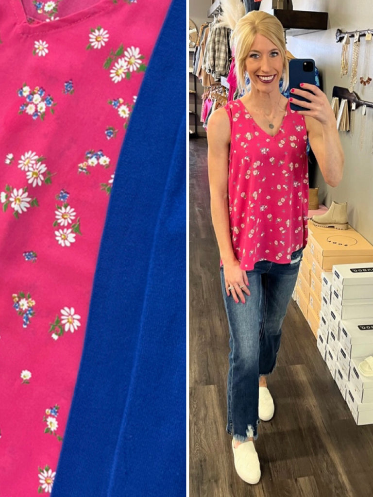 Trudy Floral V-Neck Tank
