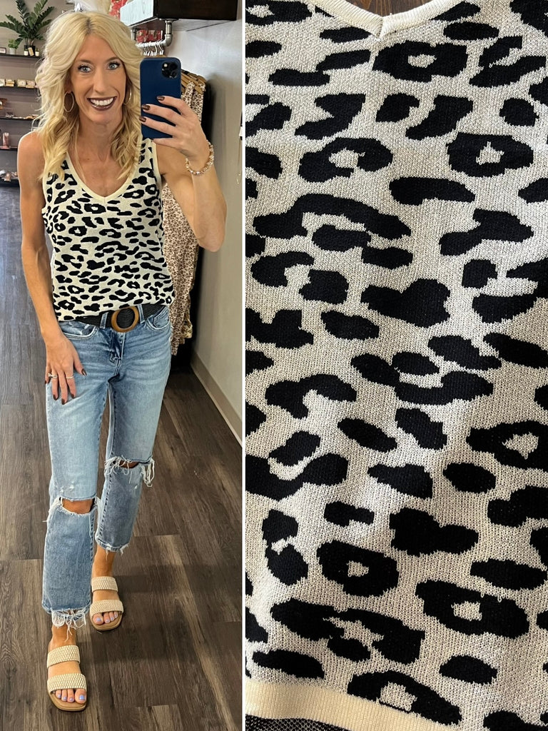 Lauren Sweater Tank - Black/Cream