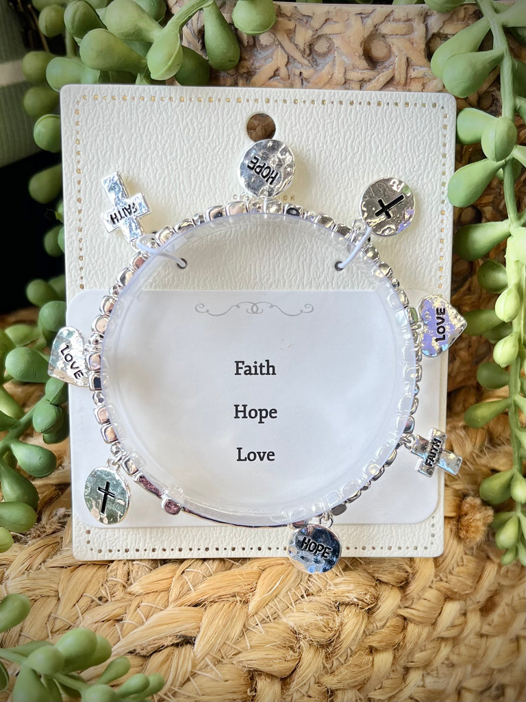 Faith Hope Love Stretch Bracelet
