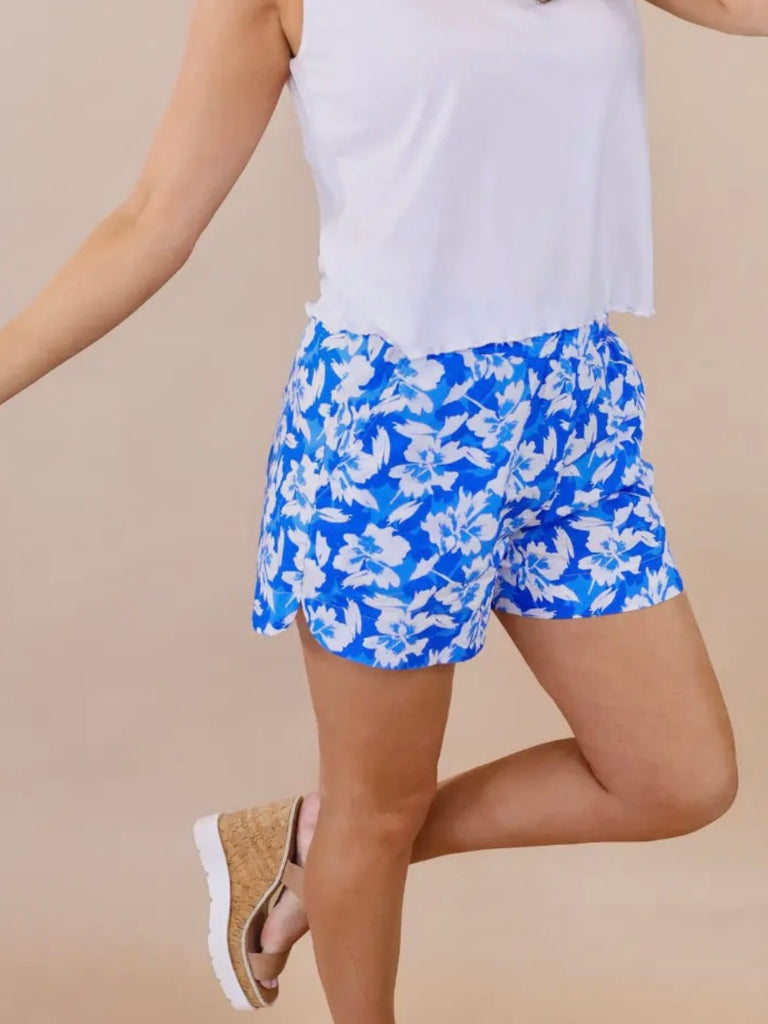 Julia Blue Floral Shorts