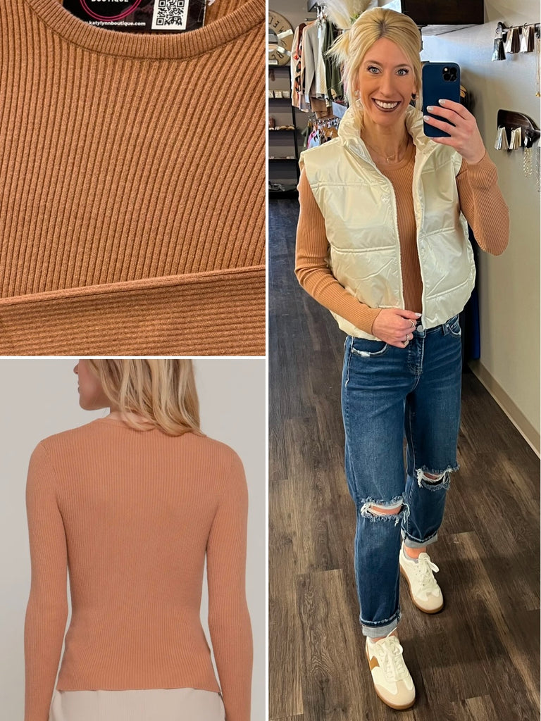 Priscilla Long Sleeve Sweater - Honey