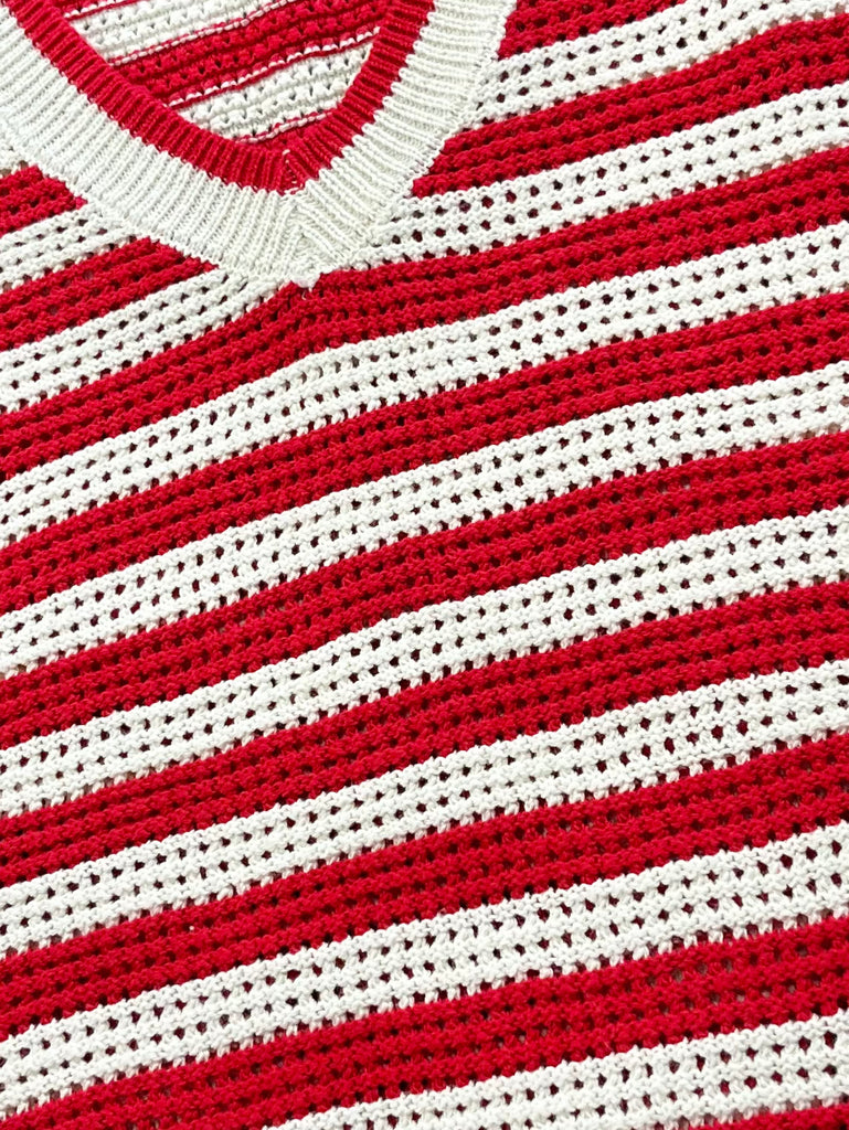 Hannah Open-Knit Striped Top