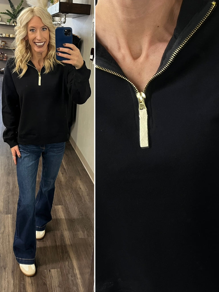 Sam Gold Accent Quarter Zip - Black