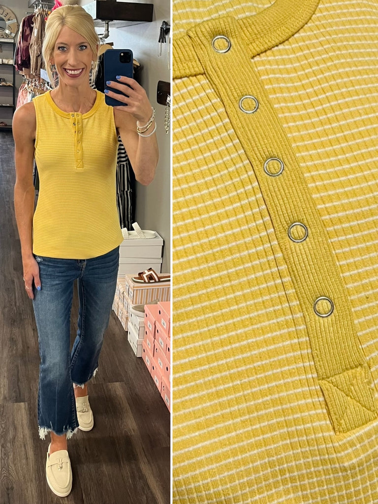 Aby Striped Tank - Gold/White