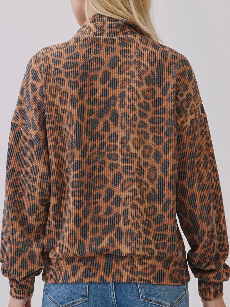 Callen Leopard Print 1/4 Zip